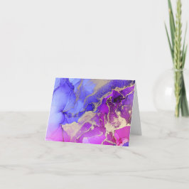 Eleganter, rosafarbener Lila Jewel Toned Ink Wash Dankeskarte