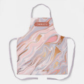 Eleganter rosafarbener Lila Marmor Personalisierte Schürze (Vorderseite)
