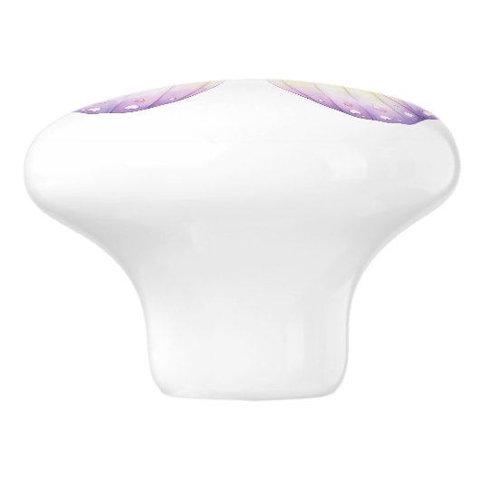 Eleganter rosafarbener Lila Schmetterling-Hübscher Keramikknauf (Seitenansicht)