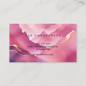 Eleganter rosafarbener Marmor Beruflich Visitenkarte (Rückseite)