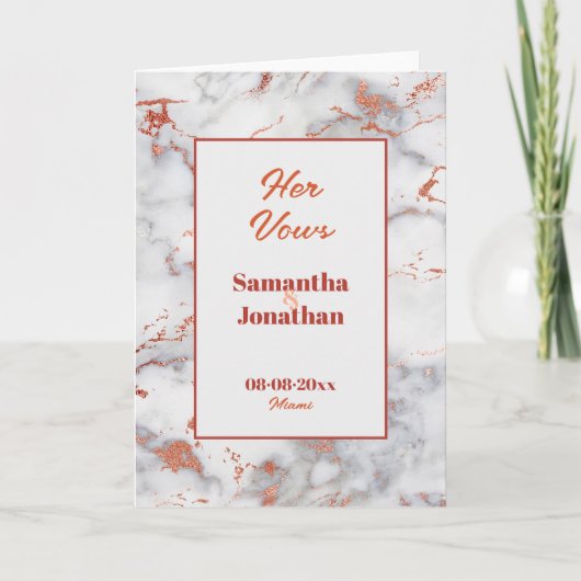 Eleganter rosafarbener Marmor, der ihre Vows-Karte Dankeskarte (Vorderseite)