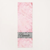 Eleganter rosafarbener Marmor Diamant Bling Namast Yogamatte (Vorderseite)