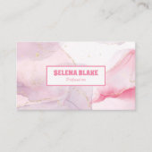 Eleganter rosafarbener Marmor - Goldener Glitzer Visitenkarte (Vorderseite)