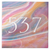 Eleganter rosafarbener Marmor Niedliche Hausnummer Fliese (Vorderseite)