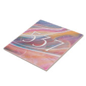 Eleganter rosafarbener Marmor Niedliche Hausnummer Fliese (Seite)