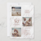 Eleganter rosafarbener Marmoreffekt Drei Fotos Col (Vorderseite)