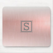 Eleganter, rosafarbener, metallischer Monogramm-Gl Mousepad (Vorne)