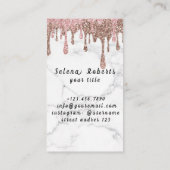 Eleganter rosafarbener Monogram, erster Goldbrief Visitenkarte (Rückseite)