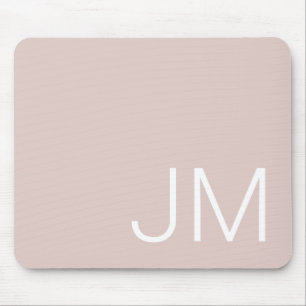Eleganter rosafarbener Monogramm-Überschrift Mousepad
