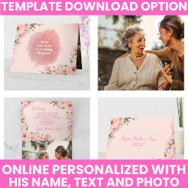 Eleganter rosafarbener Muttertag Karte