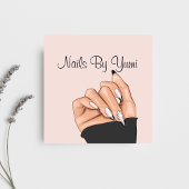 Eleganter rosafarbener Nagelkünstlerischer Salon Quadratische Visitenkarte