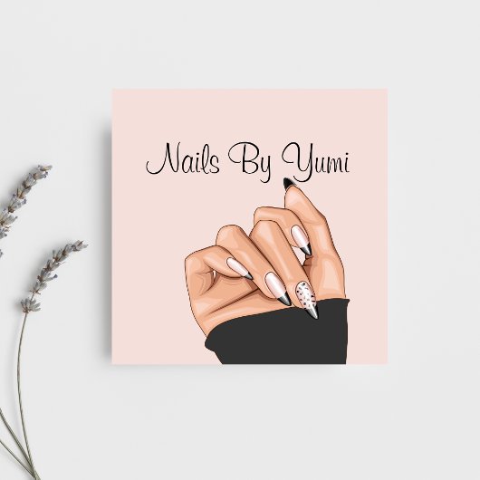 Eleganter rosafarbener Nagelkünstlerischer Salon Quadratische Visitenkarte