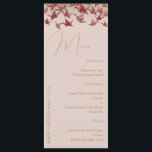 Eleganter rosafarbener Papierkran Menükarte<br><div class="desc">Mit einem schönen roten und staubigen illustrierten Papierkran-Design sind diese Hochzeitsmenüs modern und elegant. Finden Sie passende Hochzeitsartikel in meinem Shop.</div>