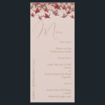 Eleganter rosafarbener Papierkran Menükarte<br><div class="desc">Mit einem schönen roten und staubigen illustrierten Papierkran-Design sind diese Hochzeitsmenüs modern und elegant. Finden Sie passende Hochzeitsartikel in meinem Shop.</div>