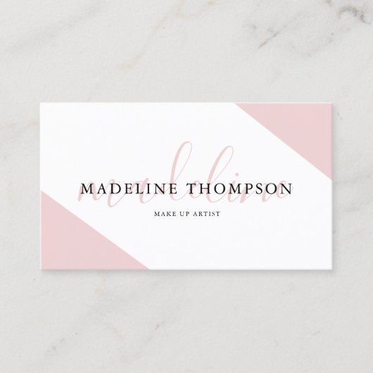 Eleganter, rosafarbener QR-Code Visitenkarte (Vorderseite)