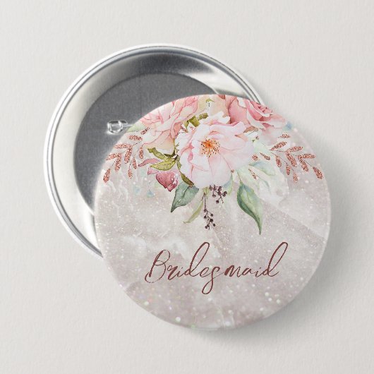 Eleganter rosafarbener Rosenholz Button (Vorne & Hinten)