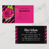 Eleganter rosafarbener Salon aus schwarzem und ros Terminkarte (Vorne/Hinten)