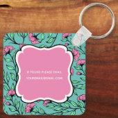 Eleganter rosafarbener Schlüsselanhänger mit Monog (Rückseite)