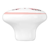 Eleganter rosafarbener Schmetterling, Hübscher Mäd Keramikknauf (Seitenansicht)