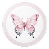 Eleganter rosafarbener Schmetterling, Hübscher Mäd Keramikknauf (Vorderseite)