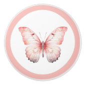 Eleganter rosafarbener Schmetterling, Hübscher Mäd Keramikknauf (Vorderseite)