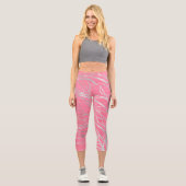 Eleganter rosafarbener Silberbaum Zeichnend Capri Leggings (Vorderseite)