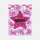 Eleganter rosafarbener Stern Fleecedecke (Vorderseite)