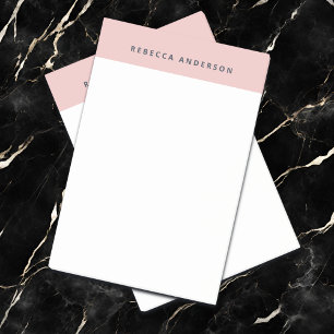 Eleganter rosafarbener und zyanblau-blauer Name Post-it Klebezettel