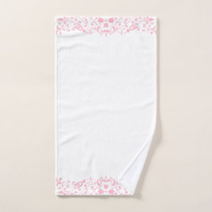 Eleganter, rosafarbener Wirbel Badhandtuch Set