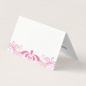 Eleganter, rosafarbener Wirbel Visitenkarten (Rückseite)