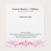 Eleganter, rosafarbener Wirbel Visitenkarten (Innenseite Aufgefaltet)