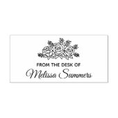 Eleganter Rose Blume Individuelle Name vom Schreib Gummistempel (Prägung)