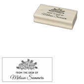 Eleganter Rose Blume Individuelle Name vom Schreib Gummistempel (Stempel)