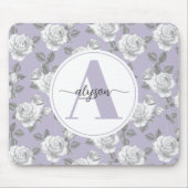 Eleganter Rose Garden in Lavender Monogram Mouse p Mousepad (Vorne)