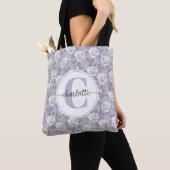 Eleganter Rose Garden Monogram Lavender Tasche (Von Nahem)