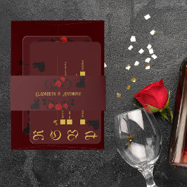 Eleganter Rose Garten Einladungsbanderole