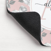 Eleganter Rose Garten in rosa Monogram Mouse pad Mousepad (Ecke)