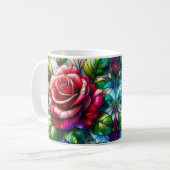 Eleganter Rose gefestigter Glaseffekt Kaffeetasse (Vorderseite Links)