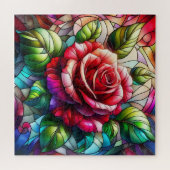 Eleganter Rose gefestigter Glaseffekt Puzzle (Horizontal)