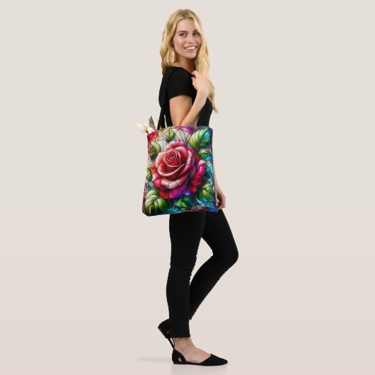 Eleganter Rose gefestigter Glaseffekt Tasche (Am Model)