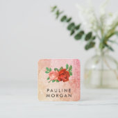 Eleganter Rose Glitzer Glamour Quadratische Visitenkarte (Stehend Vorderseite)