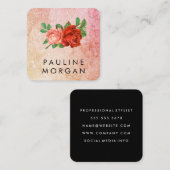 Eleganter Rose Glitzer Glamour Quadratische Visitenkarte (Vorne/Hinten)