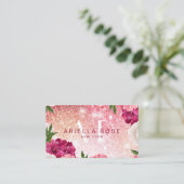 Eleganter Rose Glitzer Visitenkarte (Stehend Vorderseite)