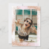 Eleganter Rose Gold Abschluss Dankeschön Karte (Vorderseite)