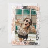 Eleganter Rose Gold Abschluss Dankeschön Karte (Vorderseite)