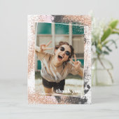 Eleganter Rose Gold Abschluss Dankeschön Karte (Stehend Vorderseite)