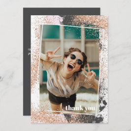 Eleganter Rose Gold Abschluss Dankeschön Karte