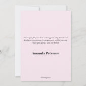 Eleganter Rose Gold Abschluss Dankeschön Karte (Rückseite)