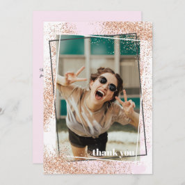 Eleganter Rose Gold Abschluss Dankeschön Karte