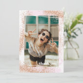 Eleganter Rose Gold Abschluss Dankeschön Karte (Stehend Vorderseite)